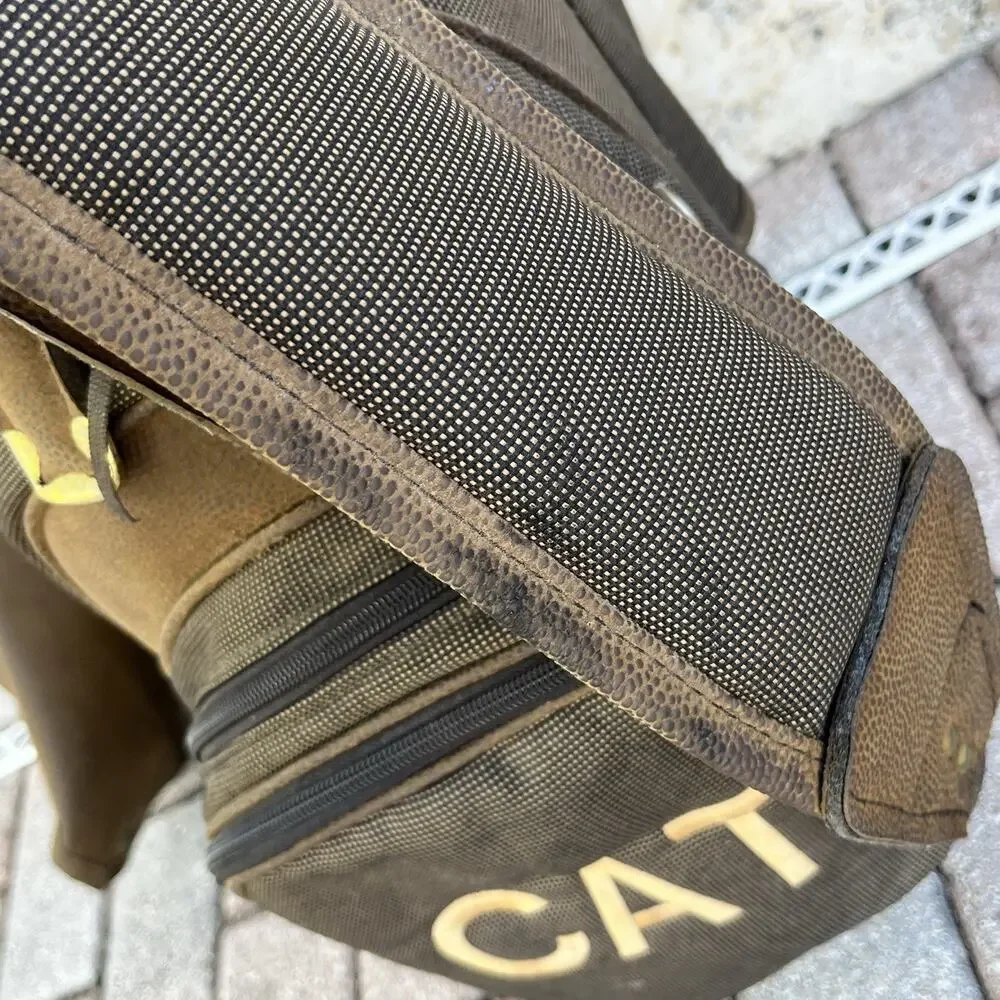 RM CAT Cart 2 Tone Brown 6-Way Golf Cart Bag with Rain Cover Good - Picture 7 of 11